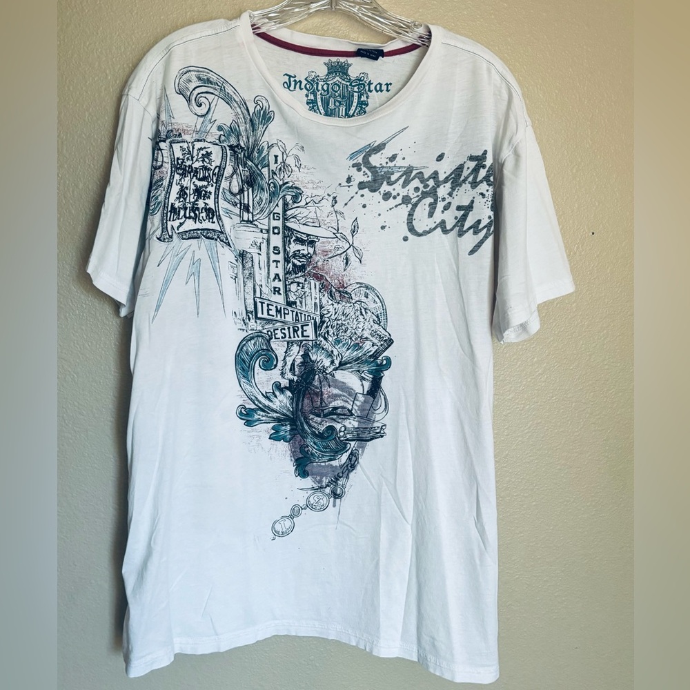 Indigo Star Men’s T-shirt XL 100% Cotton,‎ Sinister City